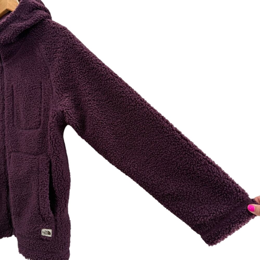 NWT The North Face Ridge Hoodie Full Zipper High Pile Jacket BlackBerry Size M - Picture 5 of 15